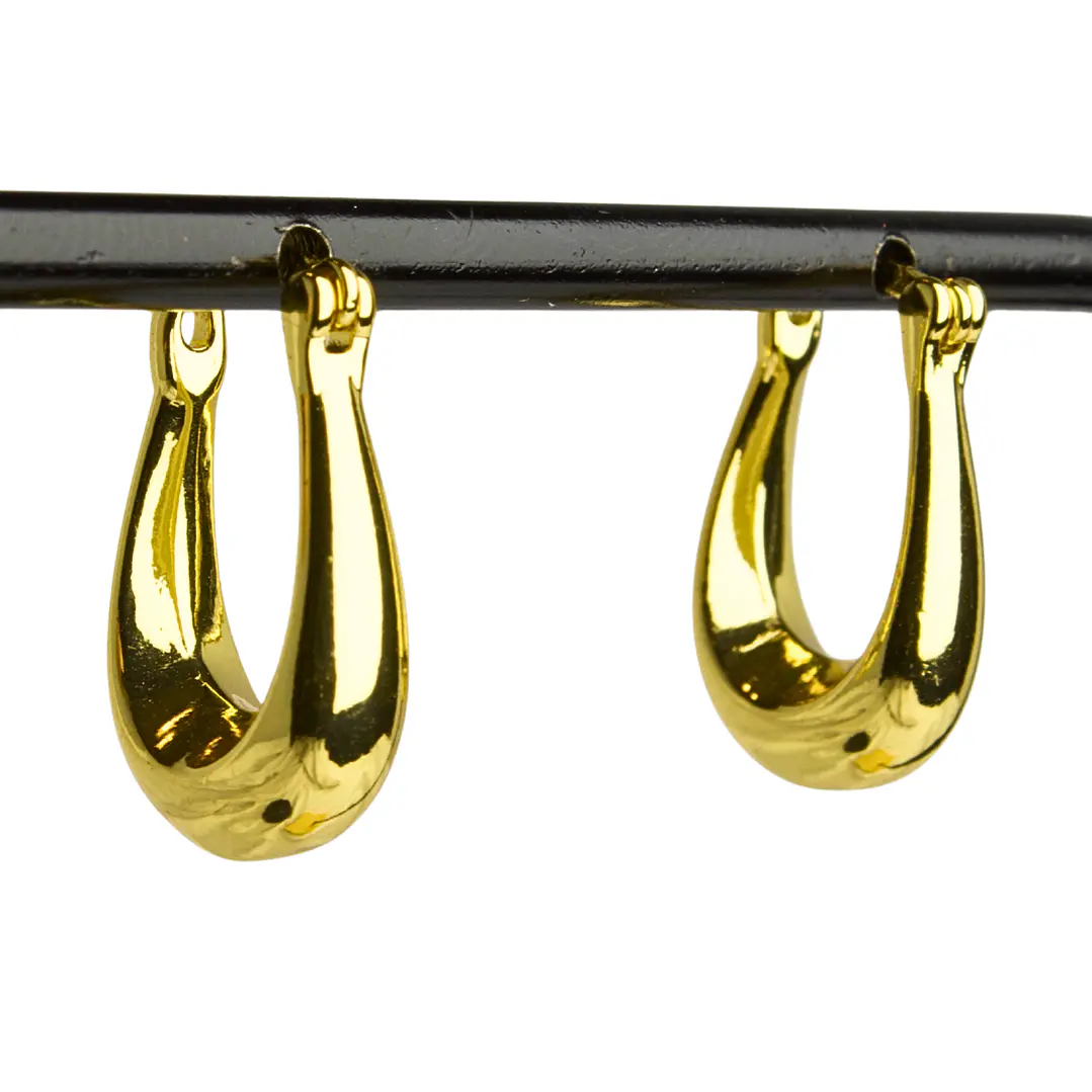 Aros argolla gota con enchape en oro 1
