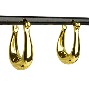 Aros argolla gota con enchape en oro