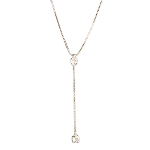 Collar Valentina tipo cascada con puntos de luz enchapado en plata