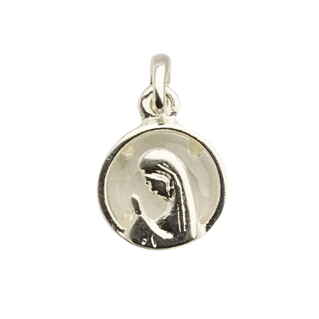 Colgante Pequeño Virgen Niña con Cristal enchapada en plata 1