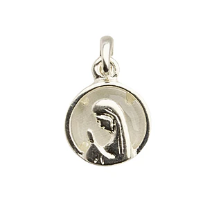 Colgante Pequeño Virgen Niña con Cristal enchapada en plata
