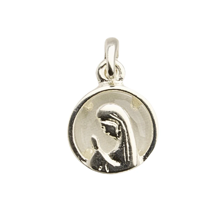 Colgante Pequeño Virgen Niña con Cristal enchapada en plata 1