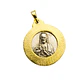 Medalla escapulario Virgen del Carmen y Sagrado Corazón de Jesús enchapada en oro con peltre - Miniatura 2