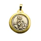 Medalla escapulario Virgen del Carmen y Sagrado Corazón de Jesús enchapada en oro con peltre - Miniatura 1