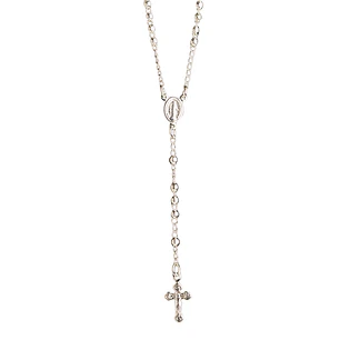 Collar rosario clásico enchapado en plata
