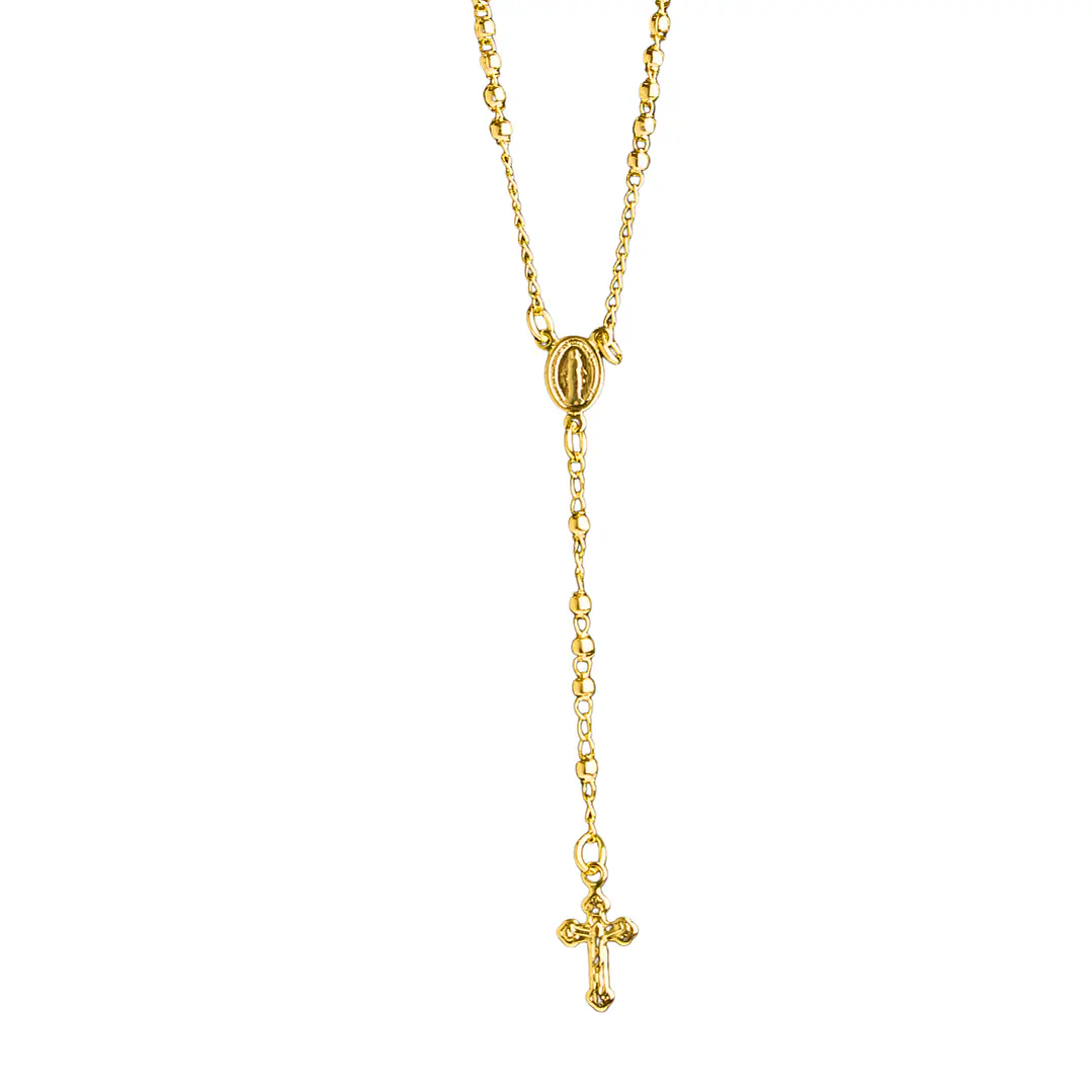 Collar rosario clásico enchapado en oro 1