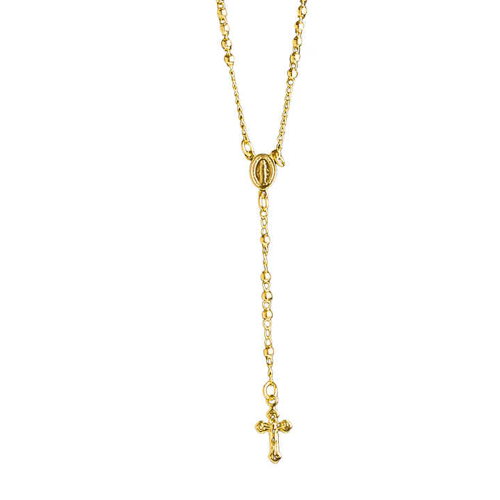 Collar rosario clásico enchapado en oro 1