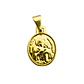 Medalla escapulario Virgen de Schoenstatt y Sagrado Corazón de Jesús Bicolor enchape en oro. - Miniatura 1