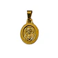 Medalla escapulario Virgen de Schoenstatt y Sagrado Corazón de Jesús Bicolor enchape en oro. - Miniatura 2