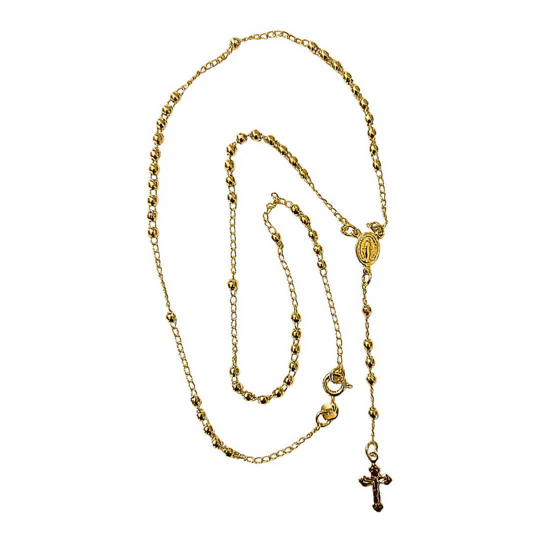 Collar rosario clásico enchapado en oro 2