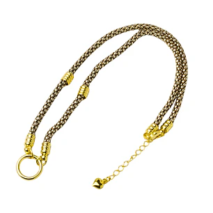 Collar espiga fino Bicolor enchape oro y peltre