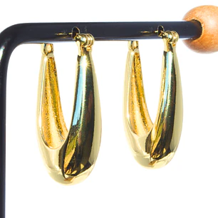 Aros semi eliptica Larga Enchape en Oro
