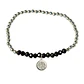 Pulsera Elástica Balines y Cristales Negros, San Benito Enchape Plata - Miniatura 2