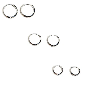 Set de argollas clasicas enchape en plata