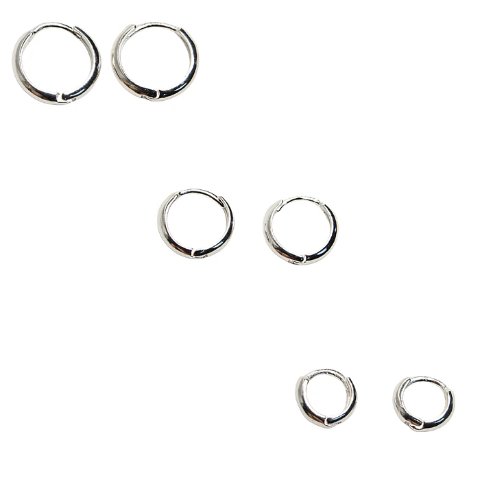 Set de argollas clasicas enchape en plata 1