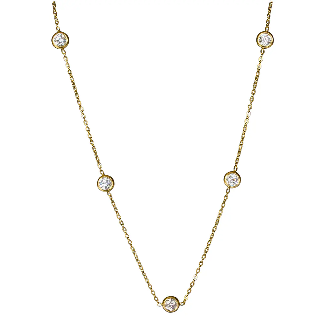 Cadena con puntos de luz y enchape en oro 1