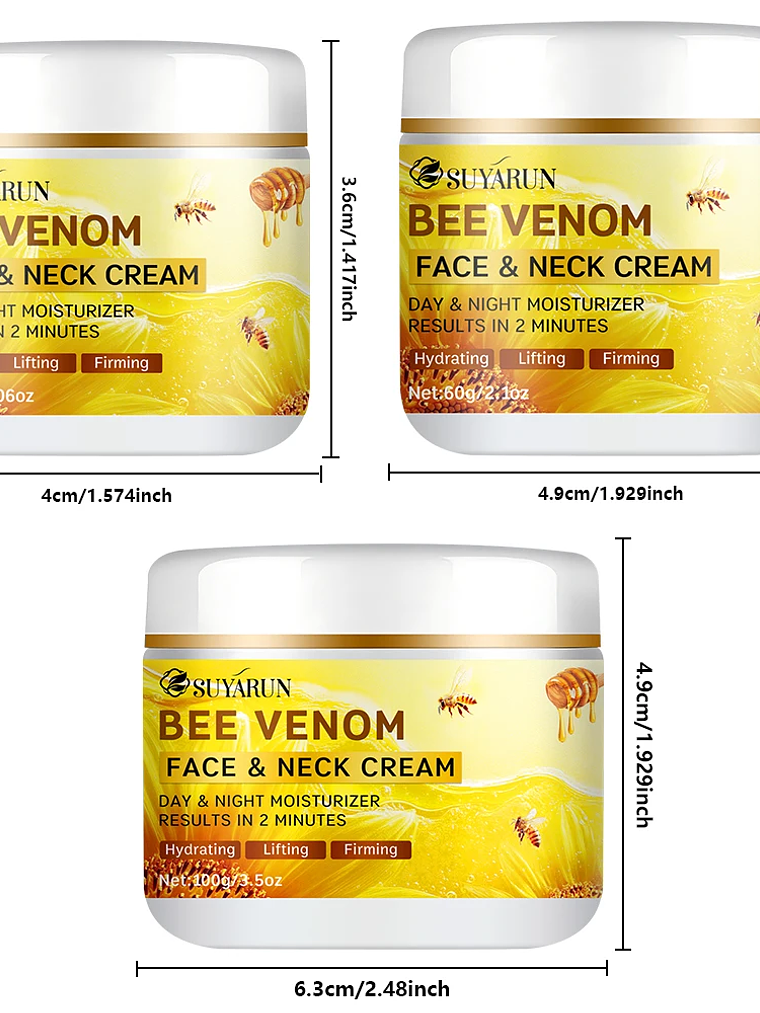 SUYARUN Bee Venom Collagen Anti-Aging Face Cream | Firming Lifting Moisturizer | Wrinkle Reduction | 24H Hydration. 4