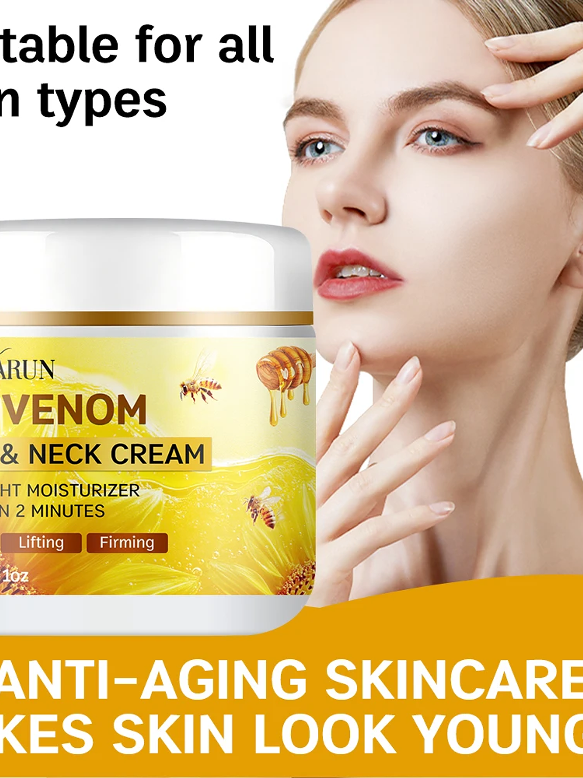 SUYARUN Bee Venom Collagen Anti-Aging Face Cream | Firming Lifting Moisturizer | Wrinkle Reduction | 24H Hydration. 5