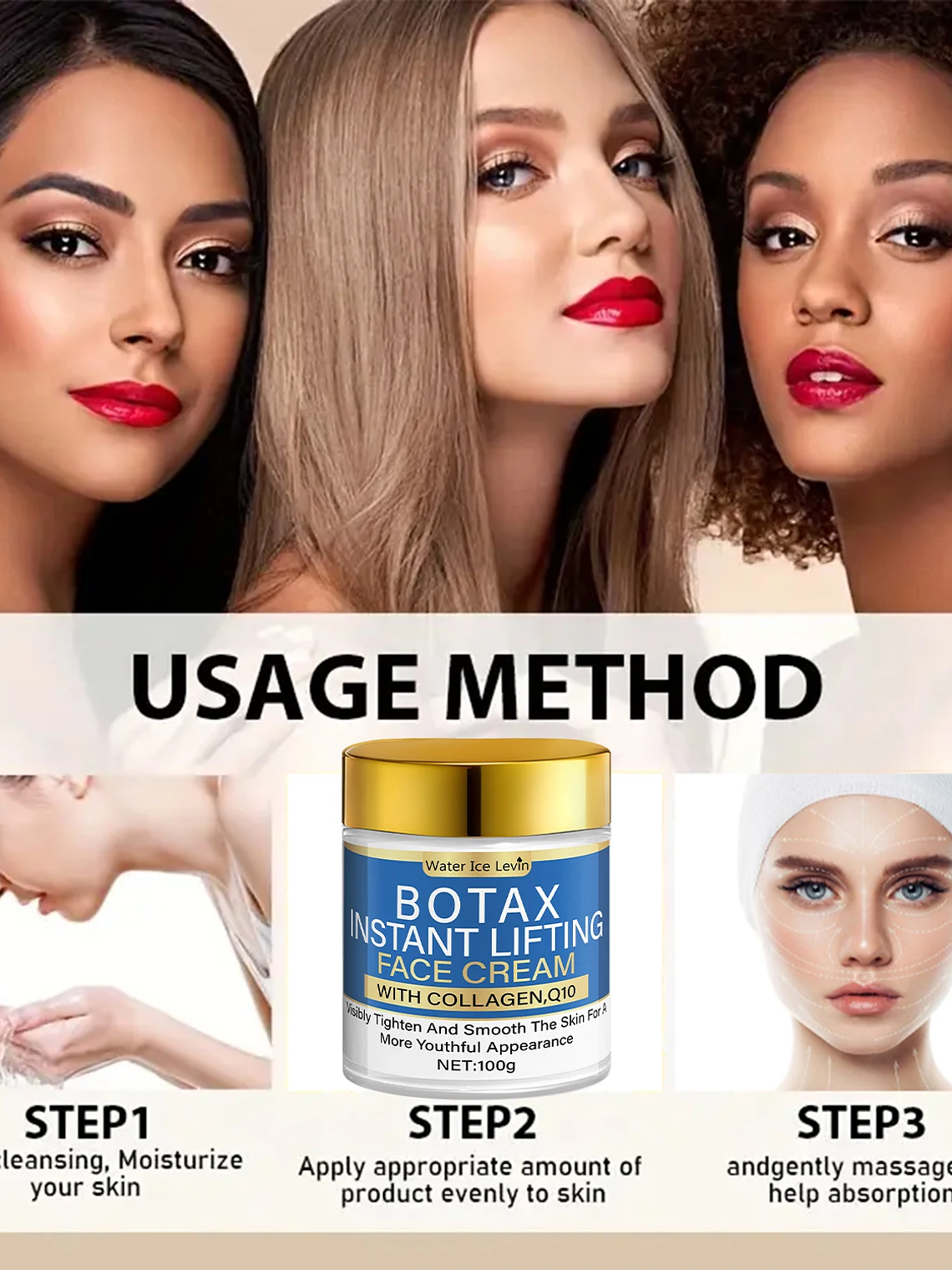 Instant Lifting Face Cream | Collagen + Q10 Boost | Visibly Tighter & Smoother Skin 4