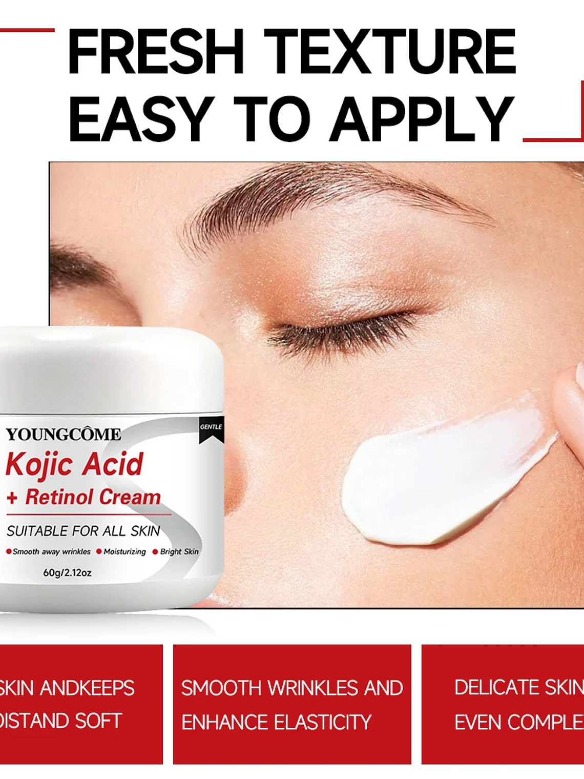 Kojic Acid+Retinol Cream,Anti-aging Cream Remove,Smooth wrinkles Face Cream For Moisturizer Whitening Brighten Skin Products 3