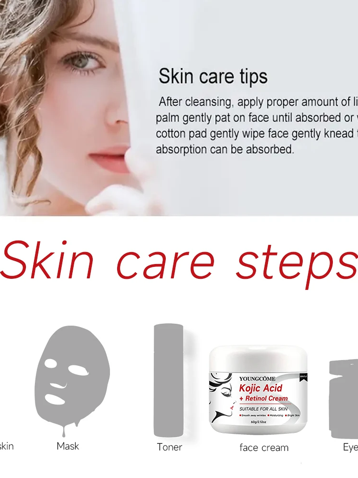 Kojic Acid+Retinol Cream,Anti-aging Cream Remove,Smooth wrinkles Face Cream For Moisturizer Whitening Brighten Skin Products 5