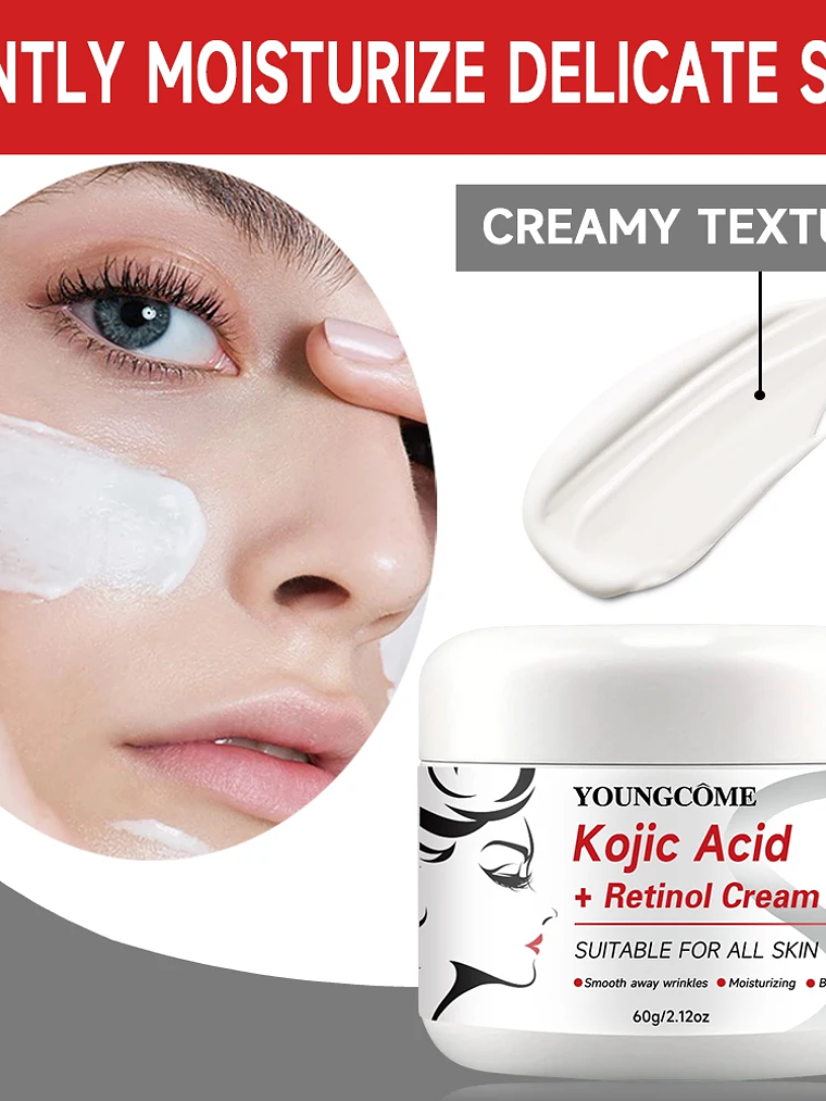 Kojic Acid+Retinol Cream,Anti-aging Cream Remove,Smooth wrinkles Face Cream For Moisturizer Whitening Brighten Skin Products 6