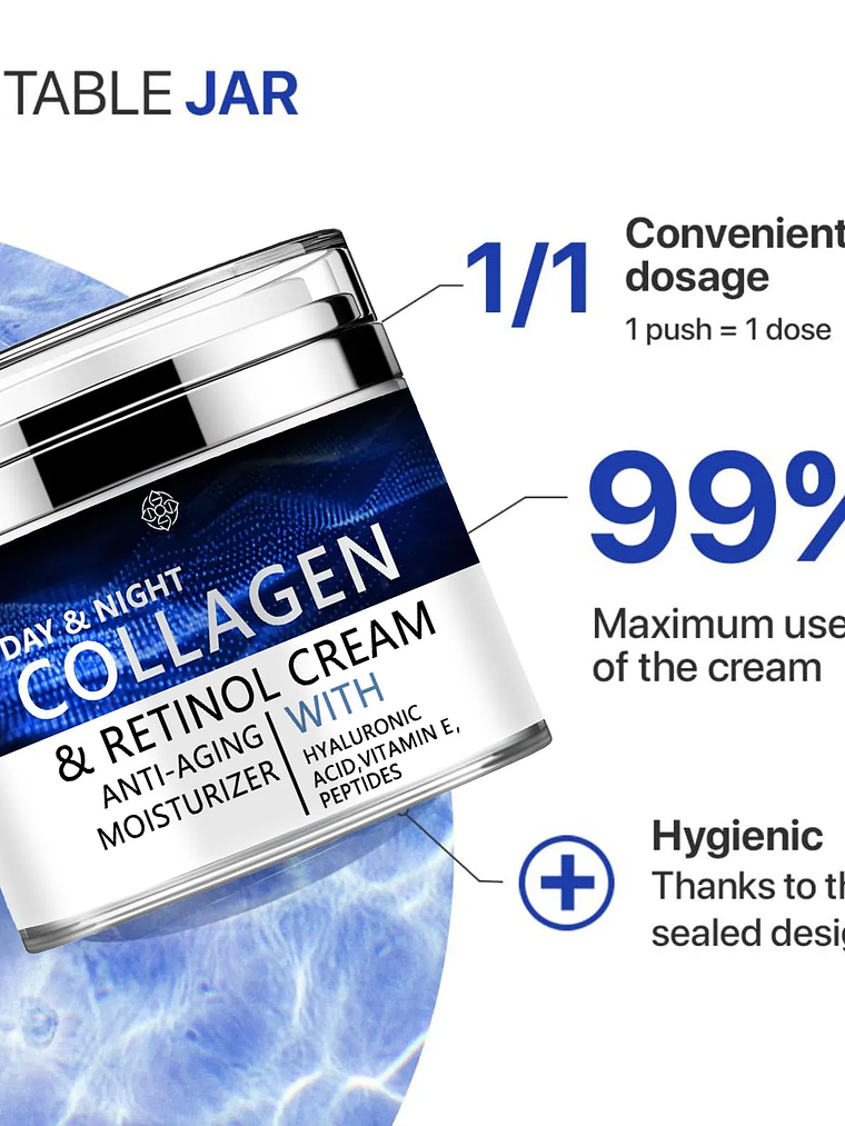 Collagen Cream for Face with Retinol and Hyaluronic Acid, Day Night Anti Aging Skincare Facial Moisturizer 5