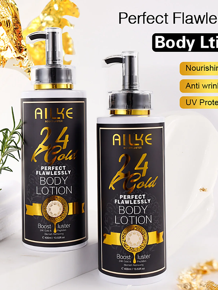 AILKE 24K Glod Flawlessly Skin Care Set, Whitening, Reduce Dark Spots, Pigmentation, Wrinkles, Moisturize, For All Skin Types 2