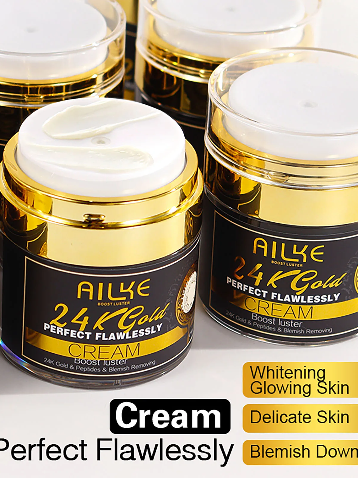 AILKE 24K Glod Flawlessly Skin Care Set, Whitening, Reduce Dark Spots, Pigmentation, Wrinkles, Moisturize, For All Skin Types 3