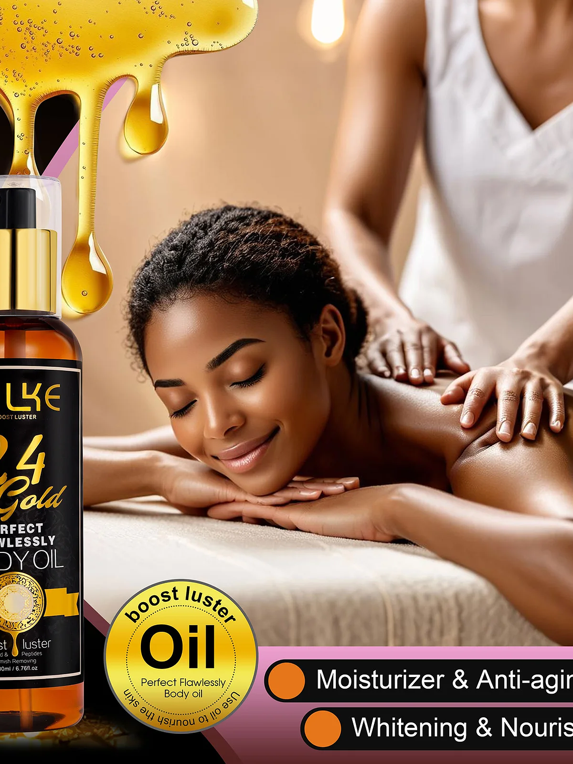 AILKE 24K Glod Flawlessly Skin Care Set, Whitening, Reduce Dark Spots, Pigmentation, Wrinkles, Moisturize, For All Skin Types 5