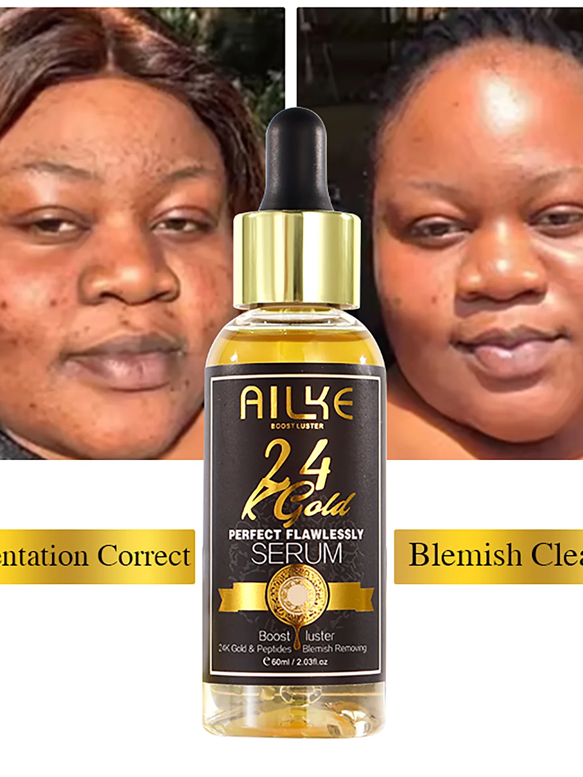 AILKE 24K Glod Flawlessly Skin Care Set, Whitening, Reduce Dark Spots, Pigmentation, Wrinkles, Moisturize, For All Skin Types 7