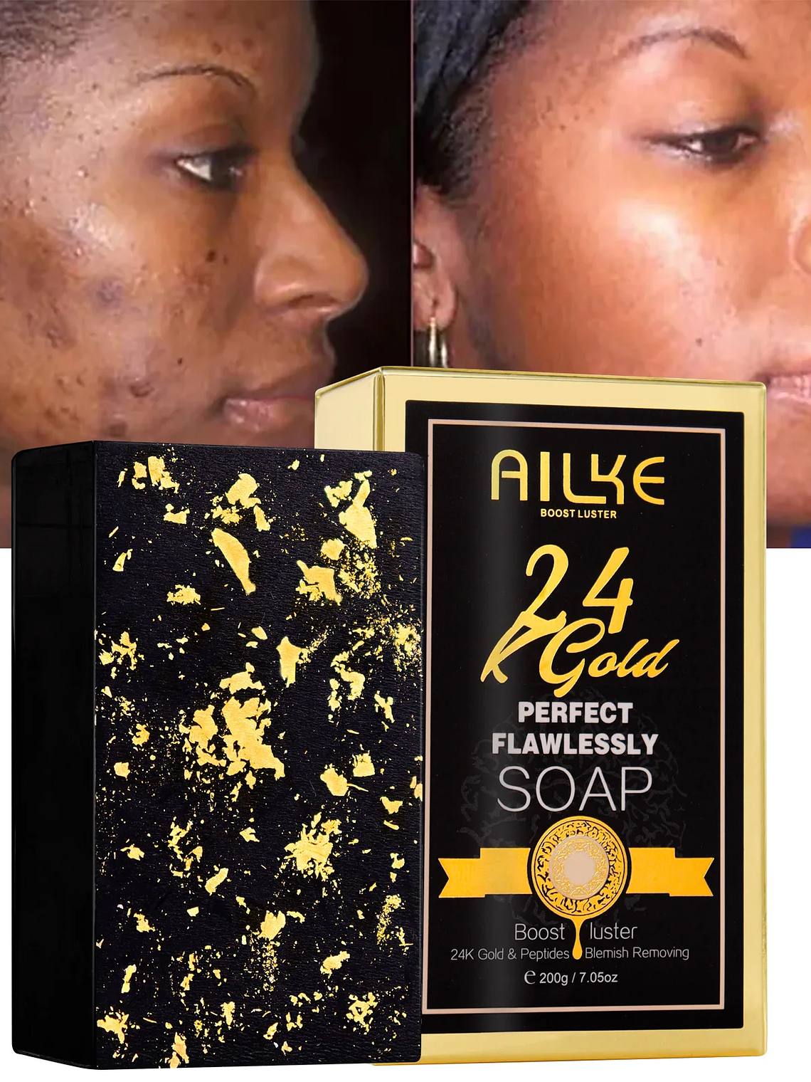 AILKE 24K Glod Flawlessly Skin Care Set, Whitening, Reduce Dark Spots, Pigmentation, Wrinkles, Moisturize, For All Skin Types 9