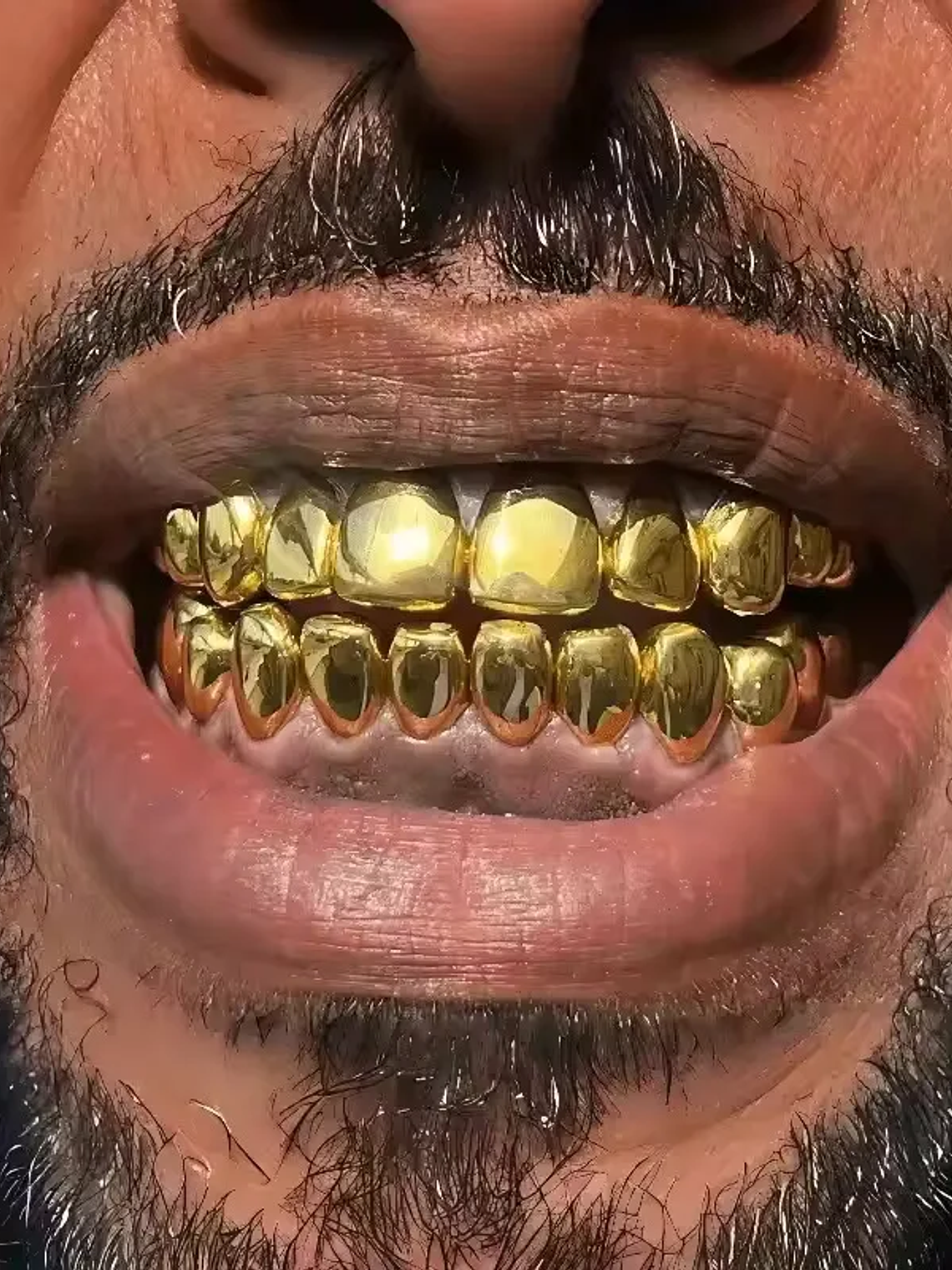GRILLZ 8/8 Hip Hop Teeth Grillz Set Gold Silver Color Top &  Bottom Body Jewelry  Punk Cosplay Party Tooth Grills Gifts 2