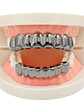 GRILLZ 8/8 Hip Hop Teeth Grillz Set Gold Silver Color Top &  Bottom Body Jewelry  Punk Cosplay Party Tooth Grills Gifts - thumbnail 4