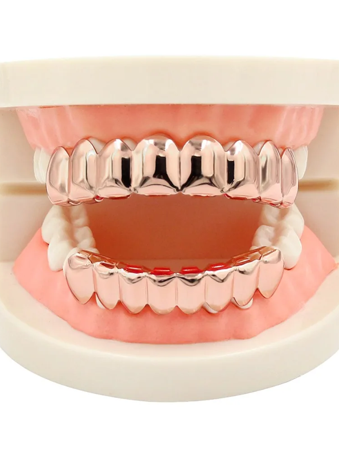 GRILLZ 8/8 Hip Hop Teeth Grillz Set Gold Silver Color Top &  Bottom Body Jewelry  Punk Cosplay Party Tooth Grills Gifts 5