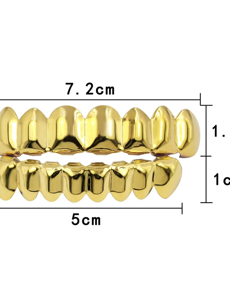 GRILLZ 8/8 Hip Hop Teeth Grillz Set Gold Silver Color Top &  Bottom Body Jewelry  Punk Cosplay Party Tooth Grills Gifts 6