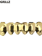 GRILLZ Gold Color Plated Iced Out Letter CZ Stone Hip Hop Teeth For Mouth GRILLZ Caps Top & Bottom Grills Set Classic tooth - thumbnail 10