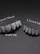Teeth Grillz Set for Unisex Top Bottom Mouth Silver Color Teeth Grills Tooth Cap Removable Dental Fashion Body Jewelry - thumbnail 3