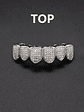 Teeth Grillz Set for Unisex Top Bottom Mouth Silver Color Teeth Grills Tooth Cap Removable Dental Fashion Body Jewelry - thumbnail 4