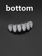 Teeth Grillz Set for Unisex Top Bottom Mouth Silver Color Teeth Grills Tooth Cap Removable Dental Fashion Body Jewelry - thumbnail 5