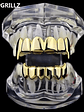 TOPGRILLZ Gold Silver Plated HIP HOP Teeth Grillz Top & Bottom Grills Set With silicone Real Shiny Vampire Tooth Sets - thumbnail 2