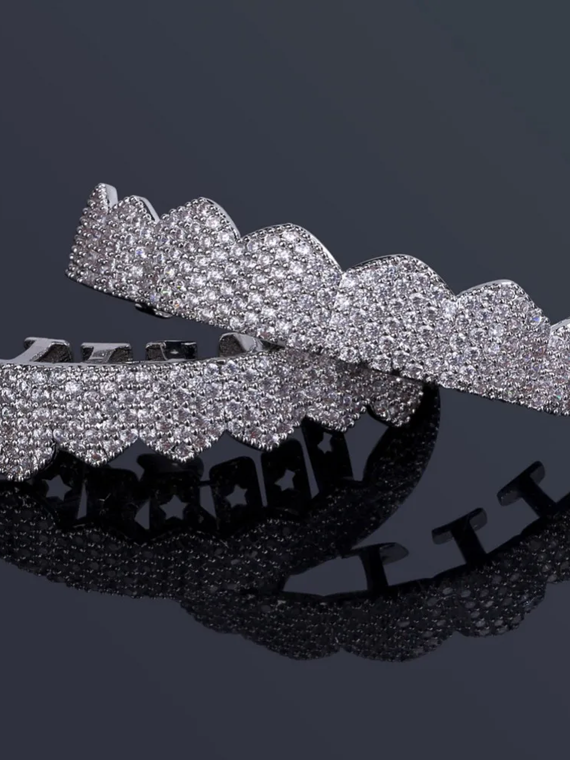 GRILLZ Fit Gold Silver Color Iced Out Hip Hop Teeth Grillz Micro Pave Cubic Zircon Top & Bottom Teeth Grills Set 3