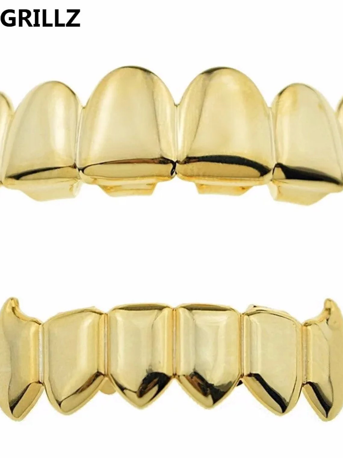 TOPGRILLZ Gold Silver Plated HIP HOP Teeth Grillz Top & Bottom Grills Set With silicone Real Shiny Vampire Tooth Sets 3
