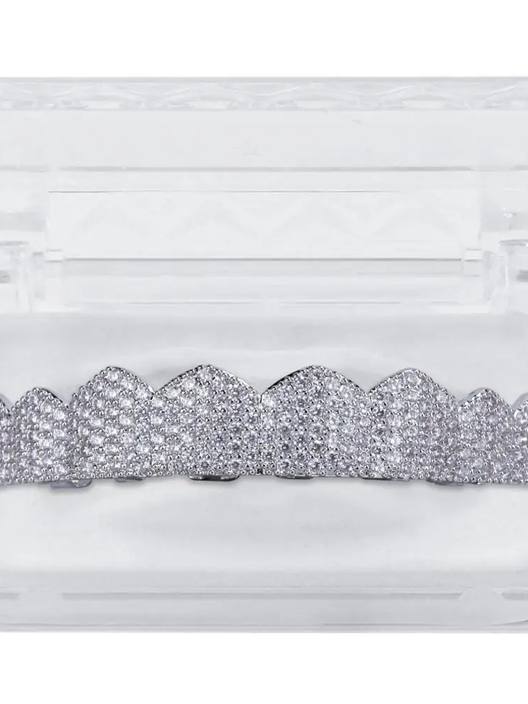 GRILLZ Fit Gold Silver Color Iced Out Hip Hop Teeth Grillz Micro Pave Cubic Zircon Top & Bottom Teeth Grills Set 7