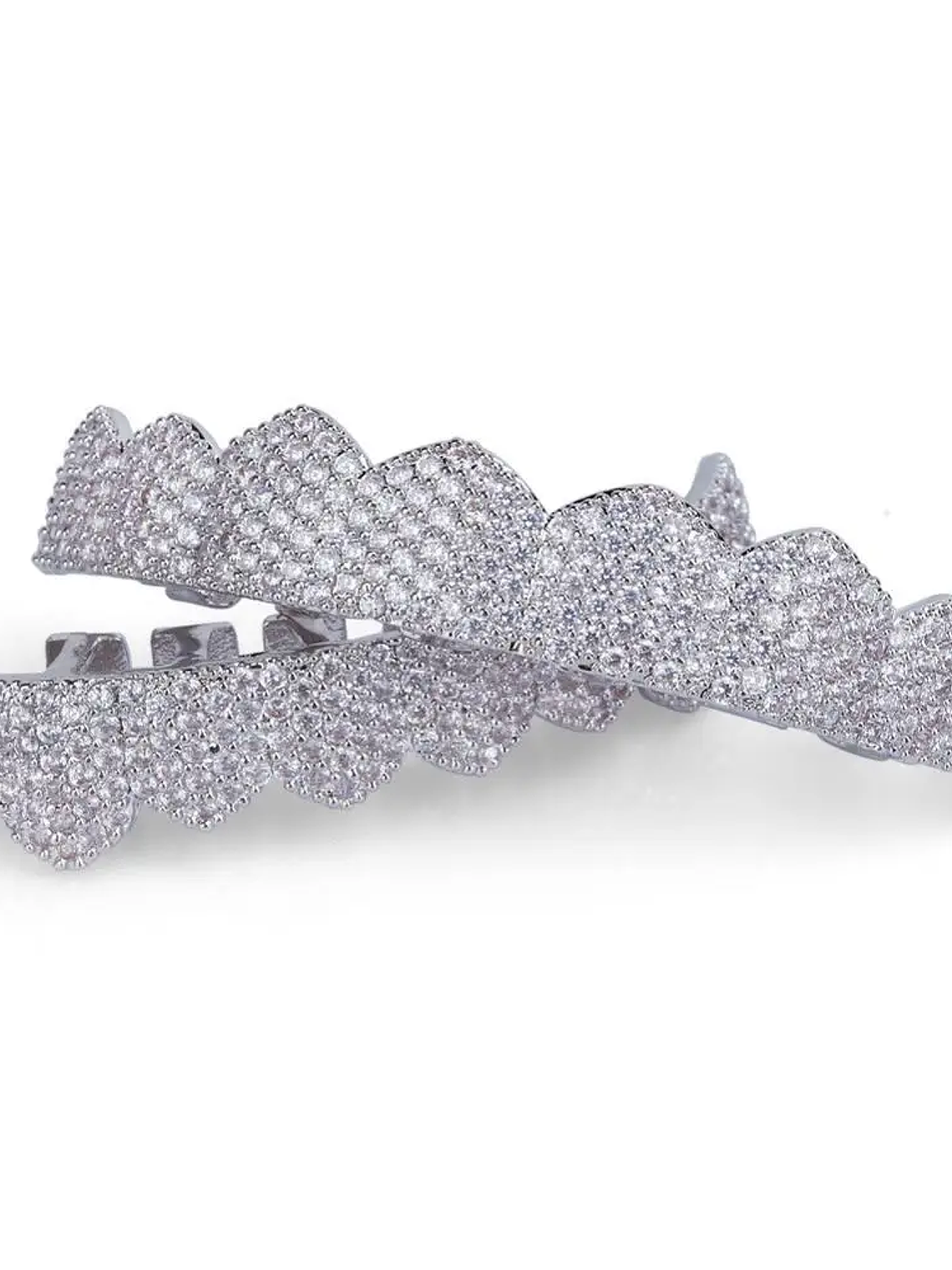 GRILLZ Fit Gold Silver Color Iced Out Hip Hop Teeth Grillz Micro Pave Cubic Zircon Top & Bottom Teeth Grills Set 8