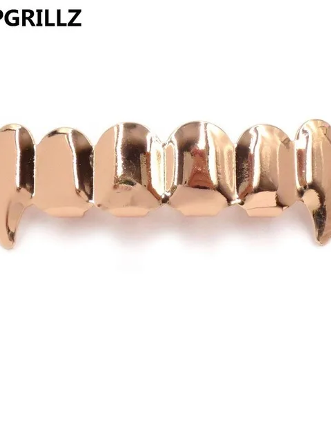 TOPGRILLZ Gold Silver Plated HIP HOP Teeth Grillz Top & Bottom Grills Set With silicone Real Shiny Vampire Tooth Sets 9