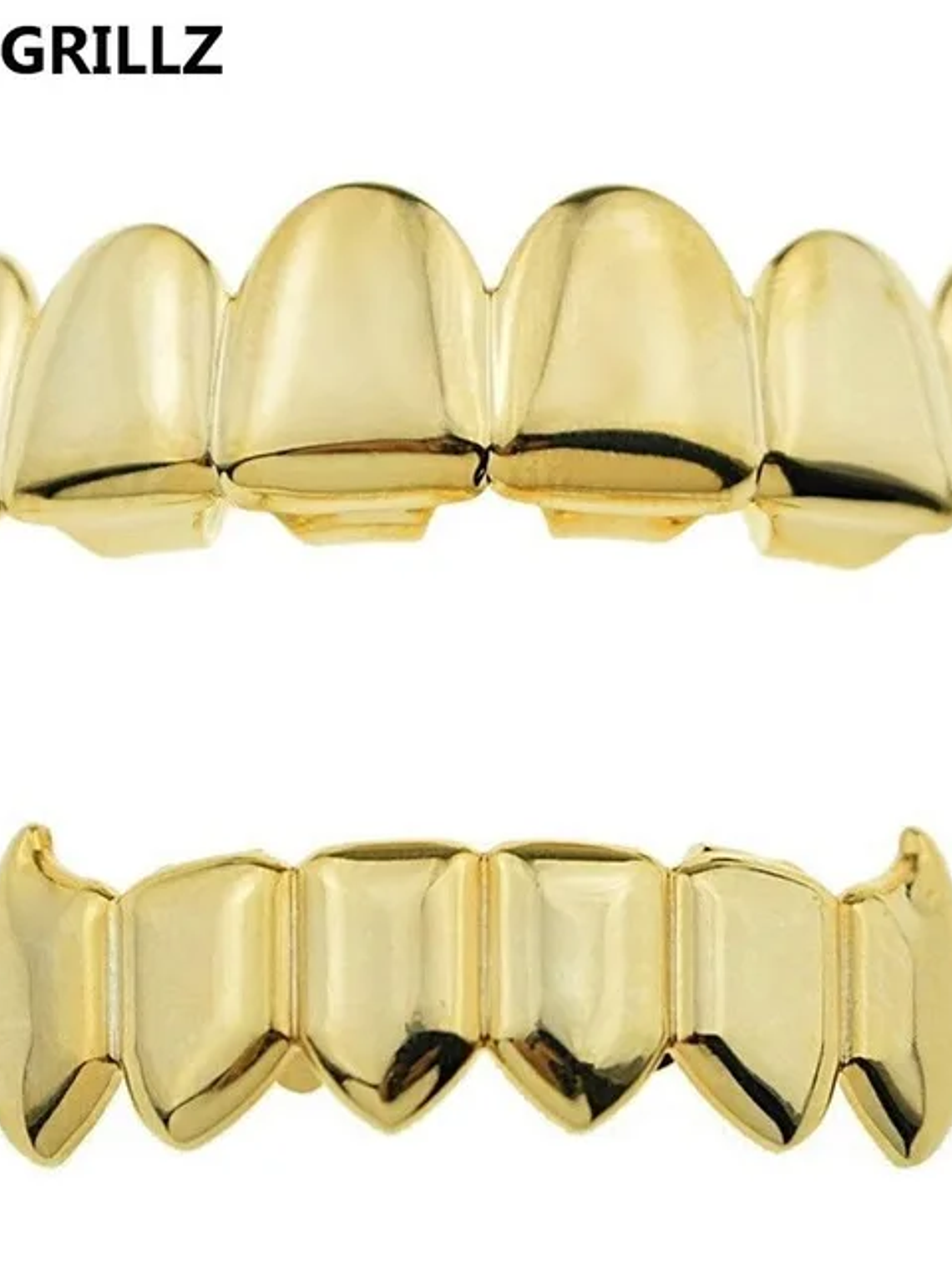 TOPGRILLZ Gold Silver Plated HIP HOP Teeth Grillz Top & Bottom Grills Set With silicone Real Shiny Vampire Tooth Sets 10