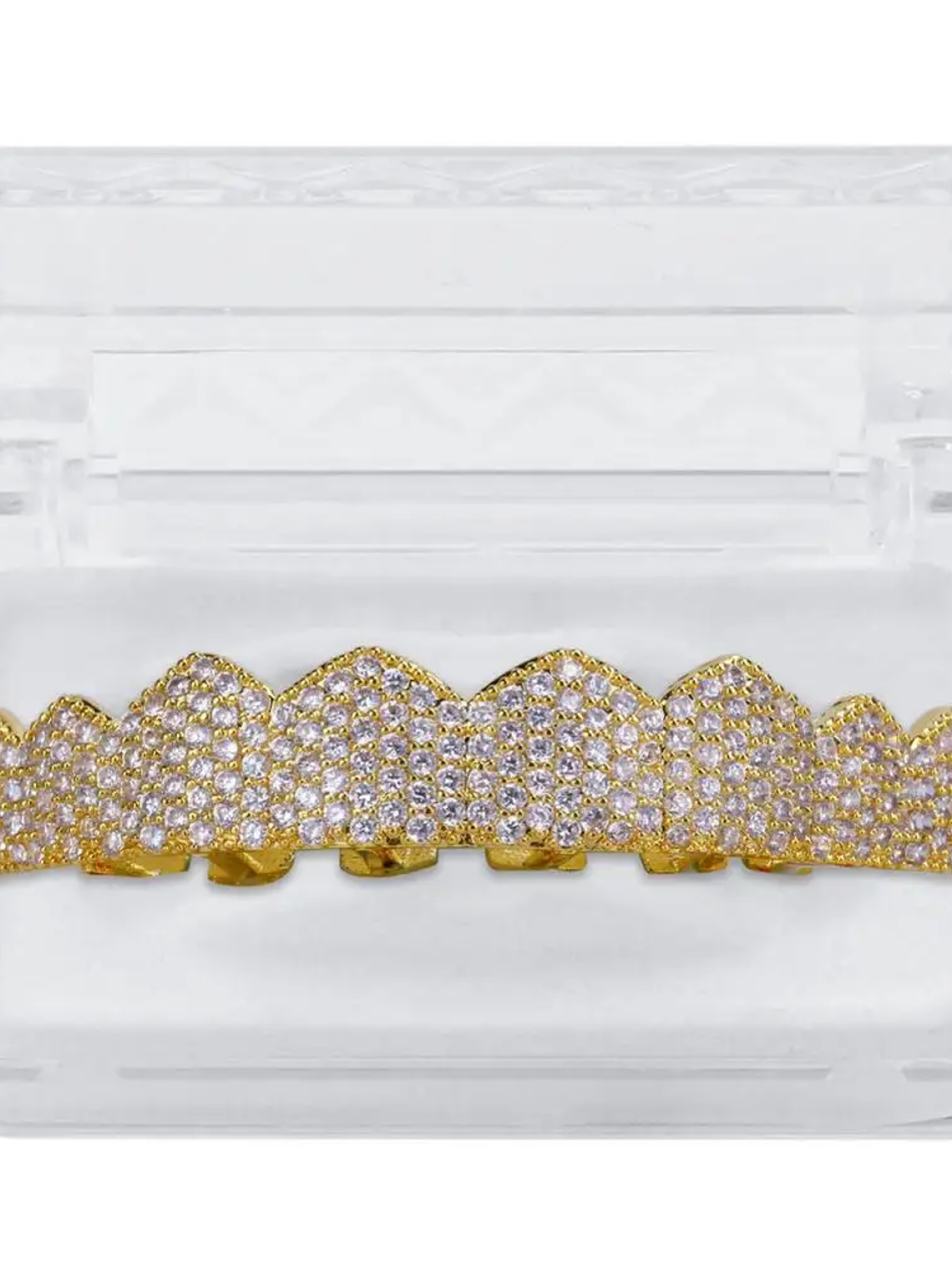 GRILLZ Fit Gold Silver Color Iced Out Hip Hop Teeth Grillz Micro Pave Cubic Zircon Top & Bottom Teeth Grills Set 10