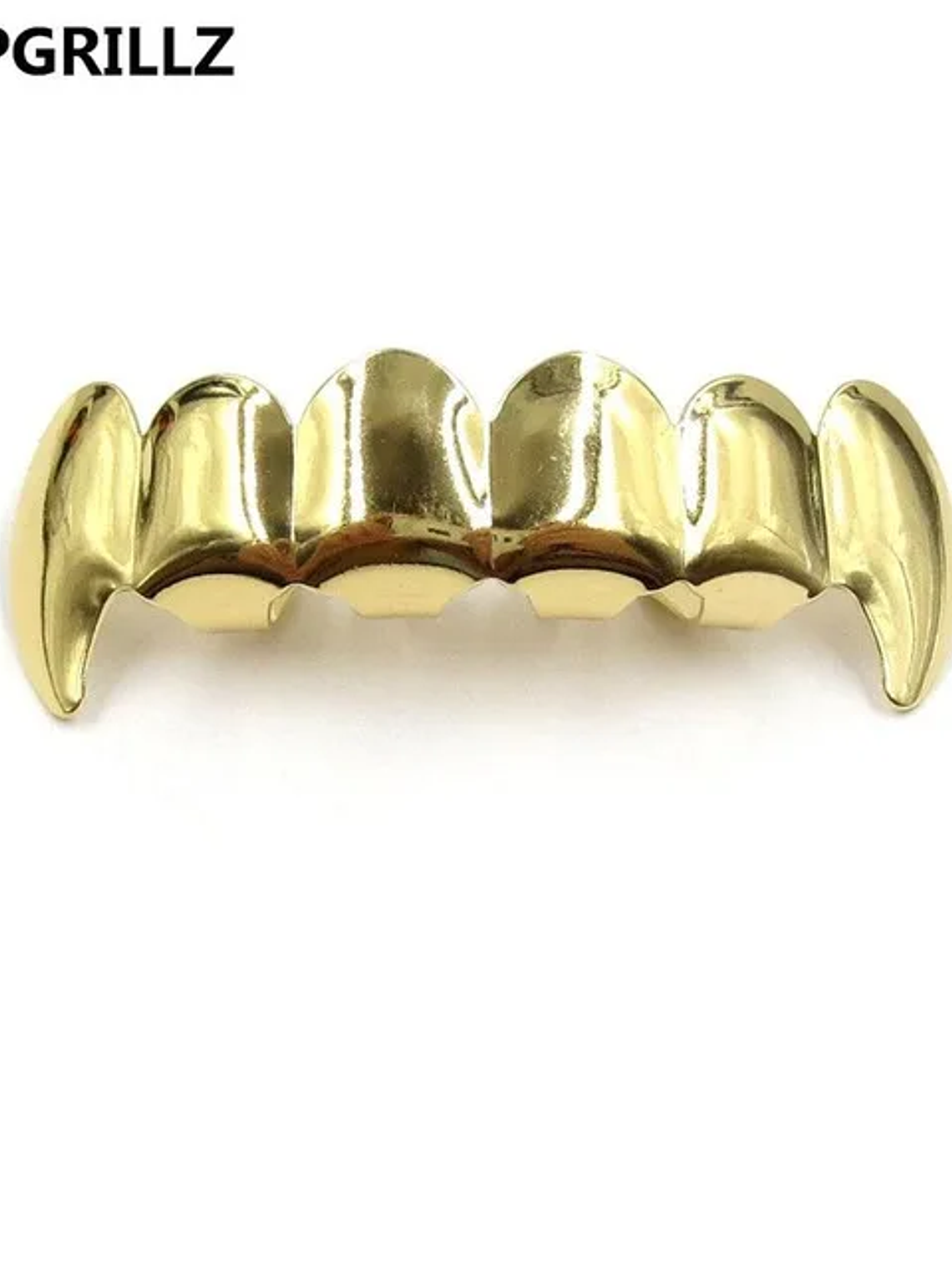 TOPGRILLZ Gold Silver Plated HIP HOP Teeth Grillz Top & Bottom Grills Set With silicone Real Shiny Vampire Tooth Sets 12