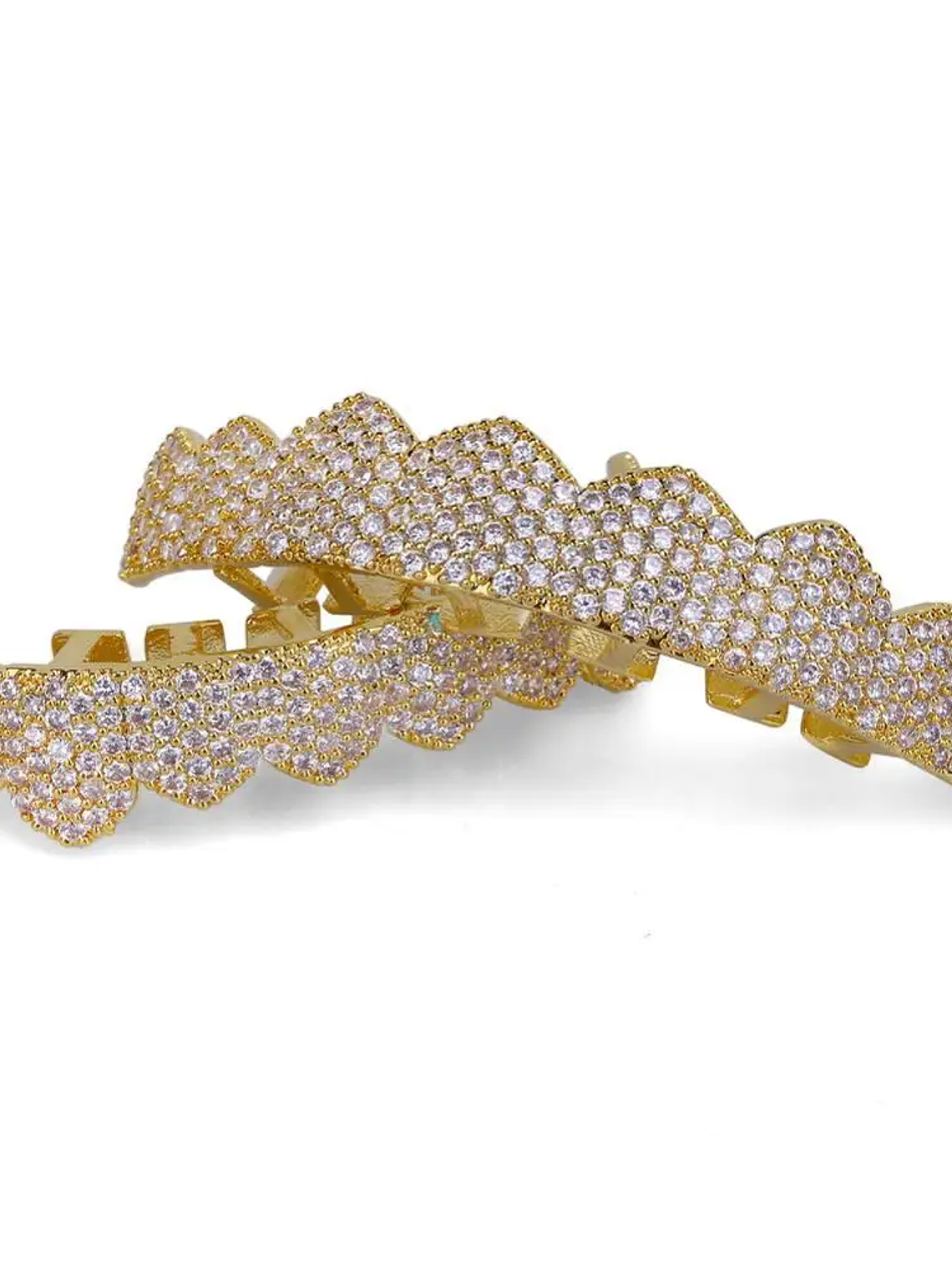 GRILLZ Fit Gold Silver Color Iced Out Hip Hop Teeth Grillz Micro Pave Cubic Zircon Top & Bottom Teeth Grills Set 11